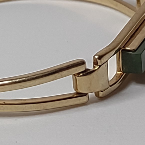 Vintage Avon Green And Gold Tone Bracelet - Picture 12 of 16
